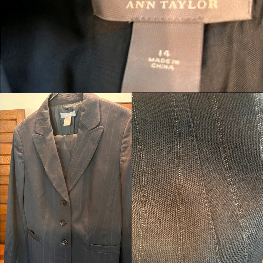 Ann Taylor 2-piece blue pinstripe business suit